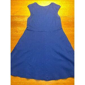 Sleeveless Blue A-Line Dress With Lace-Up Back Design